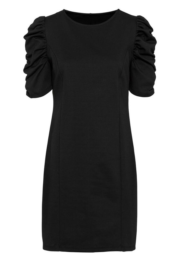 Sukienka z dżerseju bonprix czarny. Kolor: czarny. Materiał: jersey. Długość rękawa: krótki rękaw