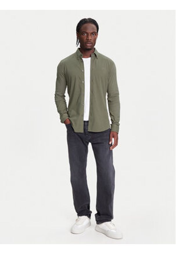 BOSS Koszula Myjersey 50543089 Zielony Slim Fit. Kolor: zielony. Materiał: bawełna