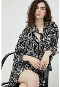 The Kooples bluzka damska kolor czarny wzorzysta. Kolor: czarny. Materiał: tkanina. Długość rękawa: długi rękaw. Długość: długie #3