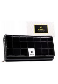 ROVICKY - Portfel czarny Rovicky RPX-20A-3. Kolor: czarny. Wzór: aplikacja, kratka #1