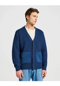 Wrangler - WRANGLER MĘSKI SWETER CARDIGAN BLUE 112357288