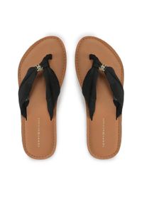TOMMY HILFIGER - Tommy Hilfiger Japonki Th Elevated Beach Sandal FW0FW06985 Czarny. Kolor: czarny. Materiał: materiał