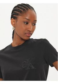 Calvin Klein Jeans T-Shirt Satin Applique J20J223925 Czarny Regular Fit. Kolor: czarny. Materiał: bawełna