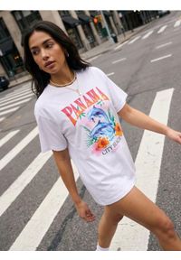 Sinsay - Koszulka z nadrukiem - biały. Kolor: biały. Wzór: nadruk #1