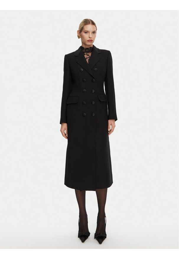 DOLCE & GABBANA - Dolce&Gabbana Płaszcz wełniany F0W1WT FU2TS Czarny Regular Fit. Kolor: czarny. Materiał: wełna