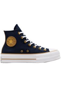 Trampki Converse Chuck Taylor All Star Lift Platform, Kobiety. Kolor: niebieski. Materiał: materiał. Obcas: na platformie. Model: Converse All Star