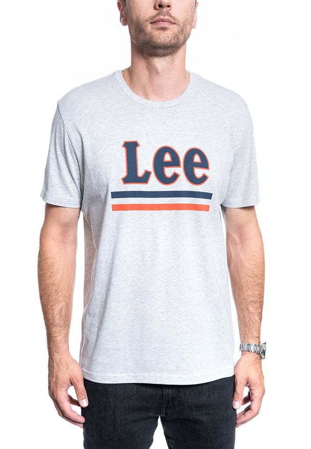 Lee - MĘSKI T-SHIRT LEE STRIPE TEE SHARP GREY MELE L64VFQ03 112115942