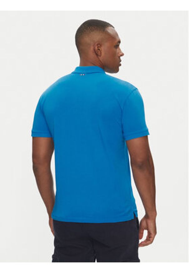 Napapijri Polo Elbas NP0A4GB4 Niebieski Regular Fit. Typ kołnierza: polo. Kolor: niebieski. Materiał: bawełna