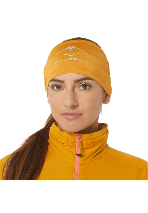 Asics - Opaska na głowę dla dorosłych ASICS Fujitrail Headband. Kolor: żółty. Materiał: poliester, elastan