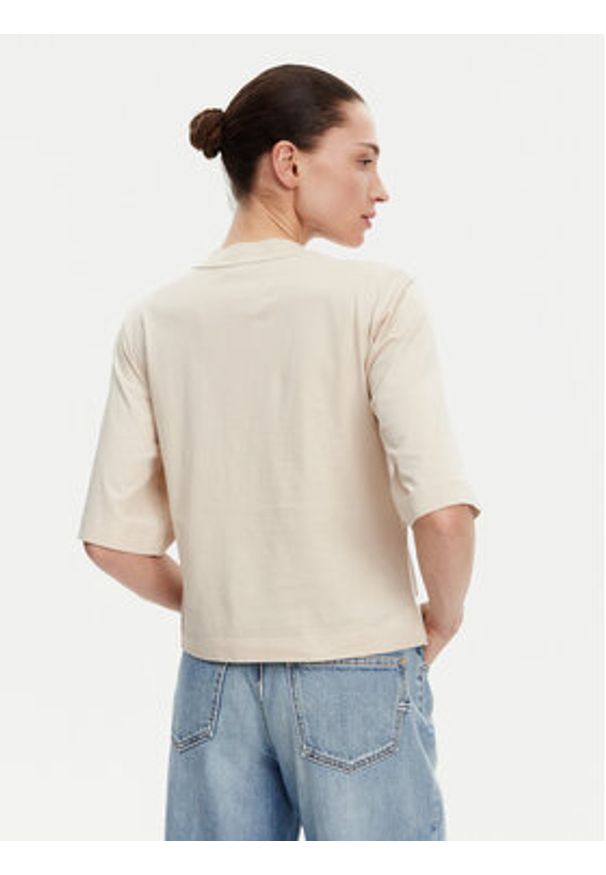 Pinko - PINKO T-Shirt Niamey 104604 A2CS Beżowy Regular Fit. Kolor: beżowy. Materiał: bawełna