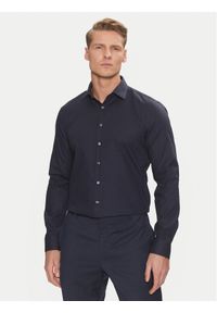 Calvin Klein Koszula Non Iron Tonal Strct Slim Shirt K10K113848 Granatowy Regular Fit. Kolor: niebieski. Materiał: bawełna