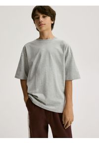 Reserved - Bawełniany t-shirt - jasnoszary. Kolor: szary. Materiał: bawełna #1