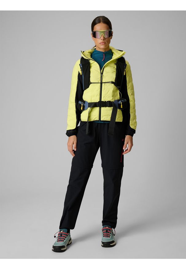 4f - 4F Bluza trekkingowa slim bez kaptura damska - turkusowa S. Typ kołnierza: bez kaptura. Kolor: turkusowy. Materiał: tkanina, materiał. Długość: długie. Sezon: lato