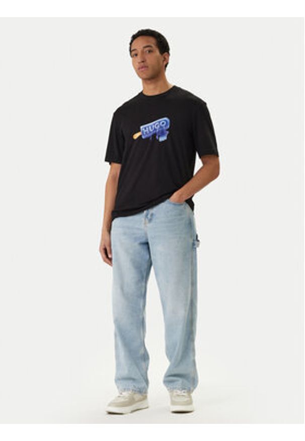 Hugo - HUGO T-Shirt 50560049 Czarny Regular Fit. Kolor: czarny. Materiał: bawełna