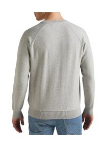 Lee - LEE RAGLAN CREW KNIT MĘSKI SWETER KLASYCZNY LOGO GREY MELE L83PKH37. Długość rękawa: raglanowy rękaw. Styl: klasyczny