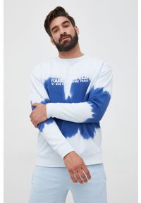 Karl Lagerfeld bluza bawełniana męska wzorzysta. Kolor: niebieski. Materiał: bawełna
