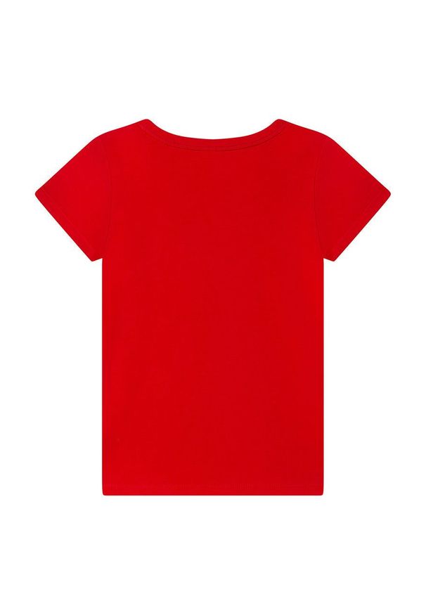 Michael Kors t-shirt bawełniany dziecięcy kolor czerwony. Kolor: czerwony. Materiał: bawełna. Długość rękawa: krótki rękaw. Długość: krótkie. Wzór: nadruk