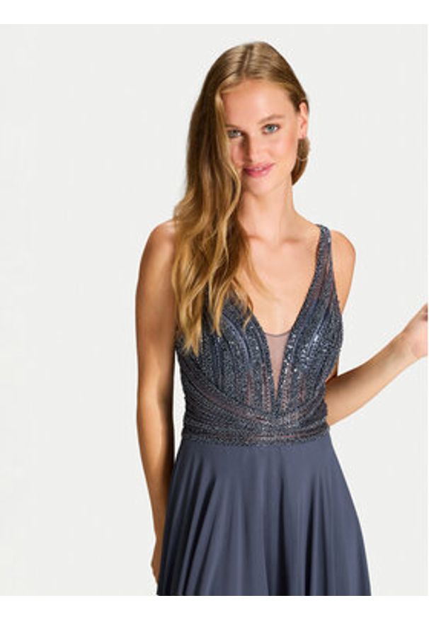 Hey Kyla Sukienka wieczorowa 5AG015HK Szary Regular Fit. Kolor: szary. Materiał: syntetyk. Styl: wizytowy