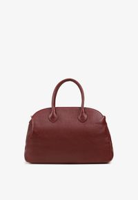 Born2be - Bordowa Trzykomorowa Torebka Shopper z Dwoma Rączkami i Paskiem Arivire. Kolor: czerwony. Styl: casual, elegancki. Rodzaj torebki: na ramię