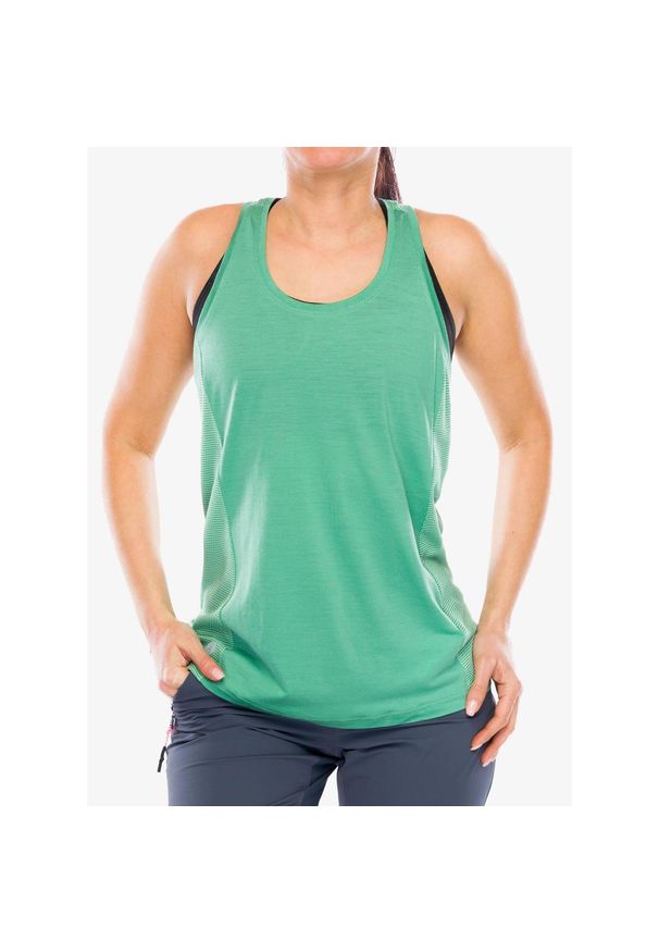 Top damski Smartwool Active Mesh Racerback Tank. Kolor: zielony. Materiał: mesh
