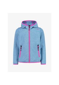 Kurtka dziewczęca CMP Synergent. Kolor: niebieski. Materiał: polar. Sport: turystyka piesza #1