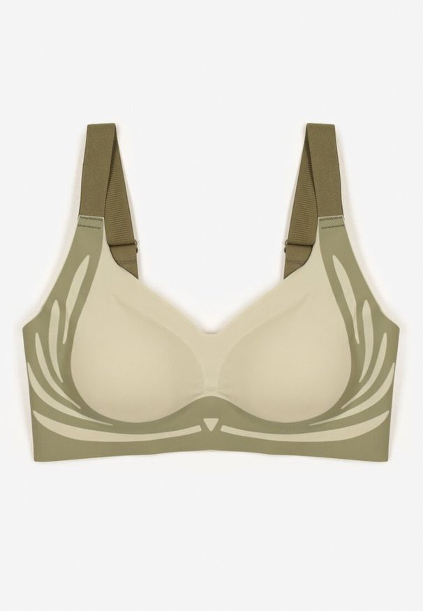 Renee - Jasnozielony Biustonosz z Zapięciem na Haftki Oledis. Kolor: zielony