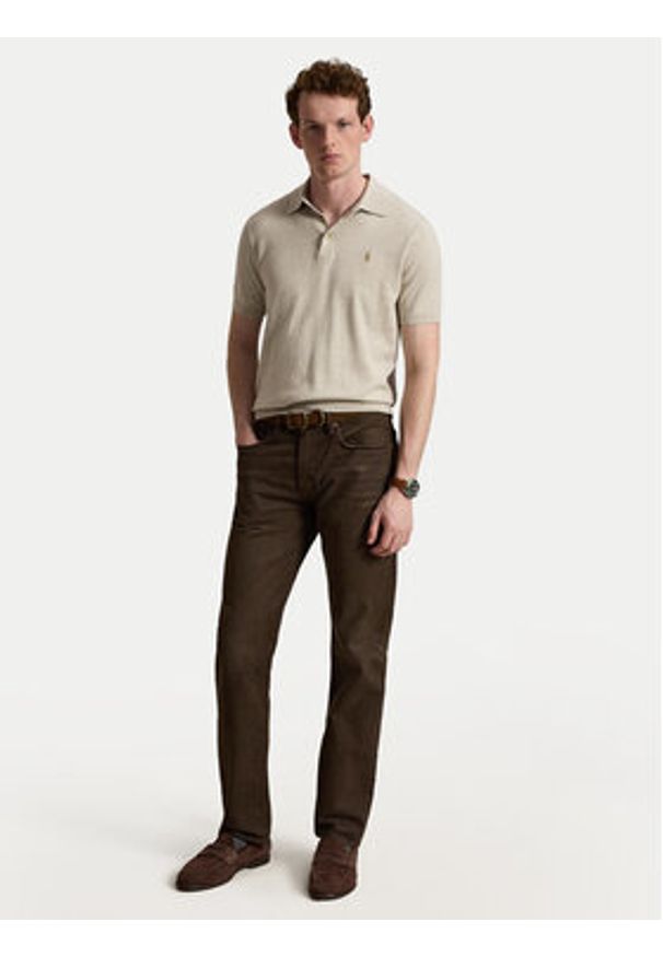 Polo Ralph Lauren Polo 710980682504 Beżowy Regular Fit. Typ kołnierza: polo. Kolor: beżowy. Materiał: bawełna
