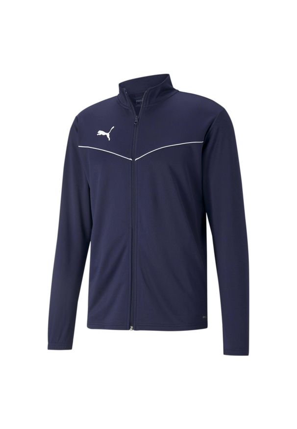 Bluza męska Puma teamRISE Training Poly Jacket granatowa. Kolor: niebieski, wielokolorowy, biały. Materiał: poliester. Sport: piłka nożna