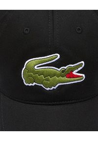 Lacoste - LACOSTE - Czarna czapka z dużym logo. Kolor: czarny. Materiał: bawełna. Wzór: haft, aplikacja. Styl: sportowy #5