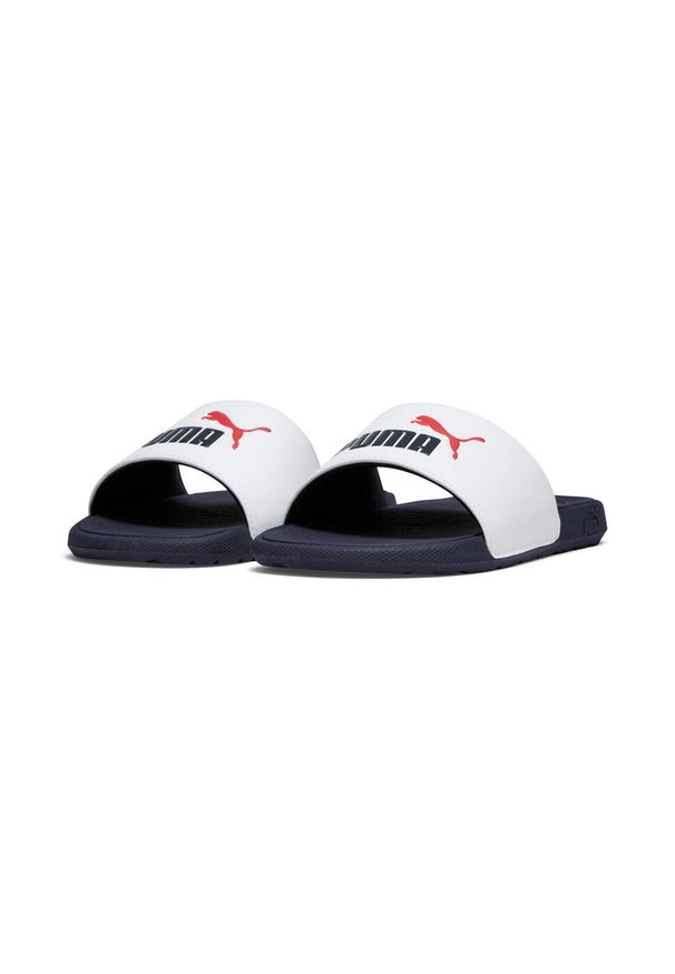 Puma - Młodzieżowe klapki Cool Cat 2.0 PUMA White Navy For All Time Red Blue. Kolor: biały, wielokolorowy, niebieski. Sezon: lato. Styl: młodzieżowy
