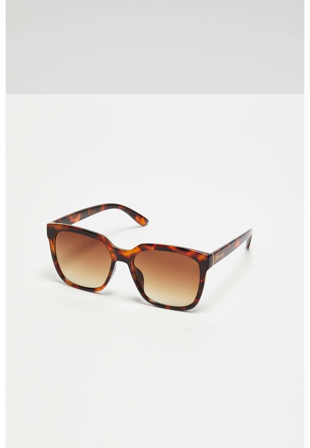 MOODO - Okulary przeciwsłoneczne kwadratowe z motywem zwierzęcym brązowe. Kolor: brązowy. Materiał: akryl. Wzór: motyw zwierzęcy