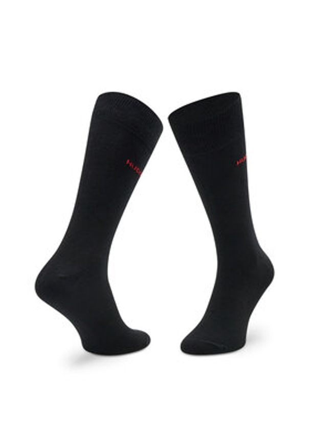 Hugo - HUGO Skarpety długie 2P Rs Uni Cc 50468099 Czarny. Kolor: czarny. Materiał: materiał