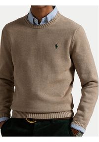 Polo Ralph Lauren Sweter 710810846036 Beżowy Regular Fit. Typ kołnierza: polo. Kolor: beżowy. Materiał: bawełna #6