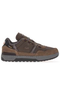 Buty Lacoste T-Clip WNTR 224 1 SMA 748SMA0037-7B8 - brązowe. Kolor: brązowy. Materiał: materiał, guma. Szerokość cholewki: normalna