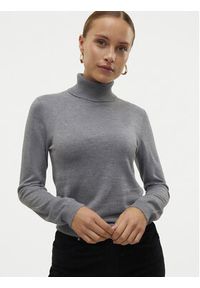 Vero Moda Golf Iris 10320450 Szary Slim Fit. Typ kołnierza: golf. Kolor: szary. Materiał: syntetyk #5