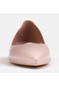 Marco Shoes Baleriny damskie z niskimi bokami różowe. Kolor: różowy. Materiał: materiał, skóra. Szerokość cholewki: normalna #3