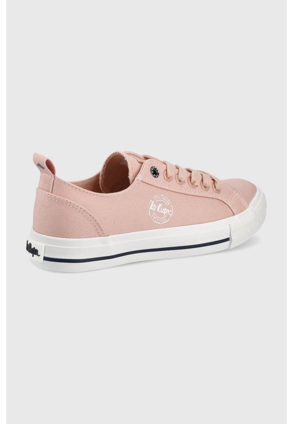 Lee Cooper tenisówki damskie kolor różowy. Nosek buta: okrągły. Zapięcie: sznurówki. Kolor: różowy. Materiał: guma