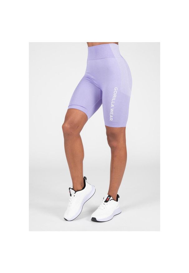 GORILLA WEAR - Selah Bezszwowe Cycling Szorty ilac. Kolor: fioletowy. Sport: fitness