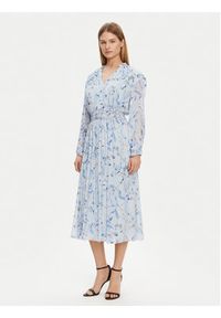 BOSS Sukienka codzienna 50530539 Błękitny Regular Fit. Okazja: na co dzień. Kolor: niebieski. Materiał: jedwab. Typ sukienki: proste. Styl: casual #8