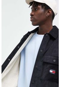 Tommy Jeans kurtka sztruksowa kolor czarny przejściowa oversize. Kolor: czarny. Materiał: sztruks #2