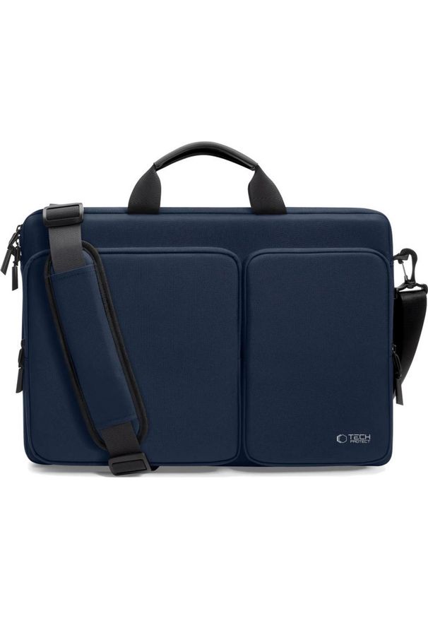 TECH-PROTECT - Torba Tech-Protect Defender Bag Laptop 17 granatowy. Kolor: niebieski. Materiał: materiał. Styl: elegancki, casual