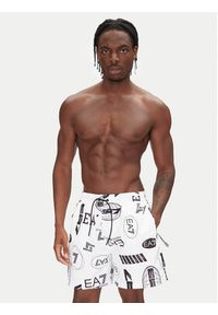 EA7 Emporio Armani Szorty kąpielowe 7M000520 AF13069 F0043 Biały Regular Fit. Kolor: biały. Materiał: syntetyk