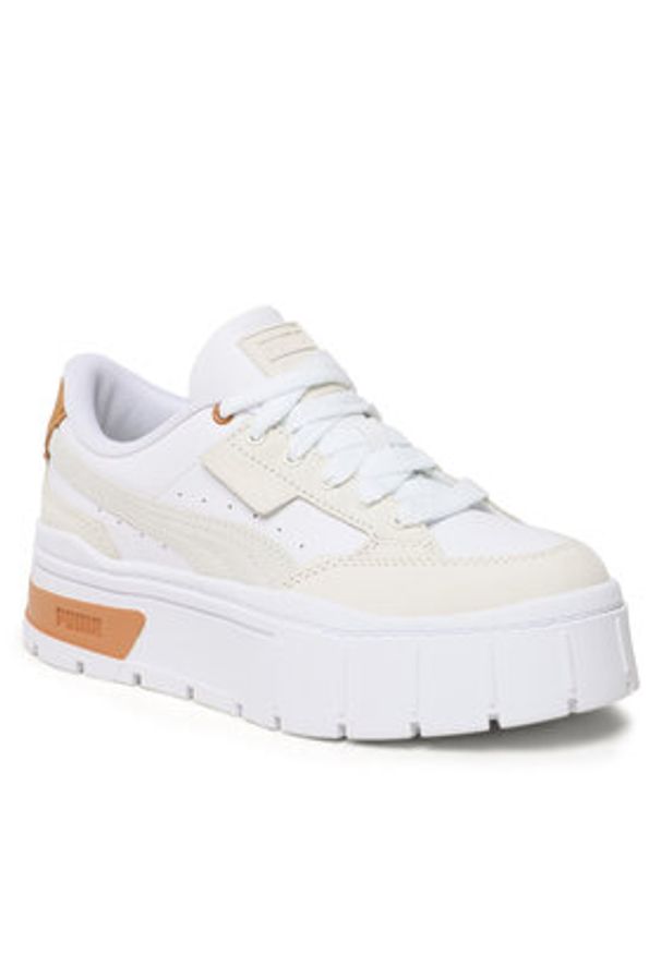 Puma Sneakersy Mayze Stack Luxe 389853 05 Biały. Kolor: biały. Materiał: skóra, zamsz