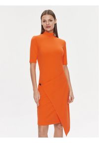 Calvin Klein Sukienka codzienna Stretch Jersey Asymmetric Dress K20K206498 Pomarańczowy Slim Fit. Okazja: na co dzień. Kolor: pomarańczowy. Materiał: syntetyk. Typ sukienki: proste. Styl: casual #1