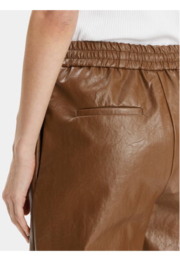 Max Mara Leisure Spodnie z imitacji skóry Brezza 2415131141 Brązowy Wide Leg. Kolor: brązowy. Materiał: skóra