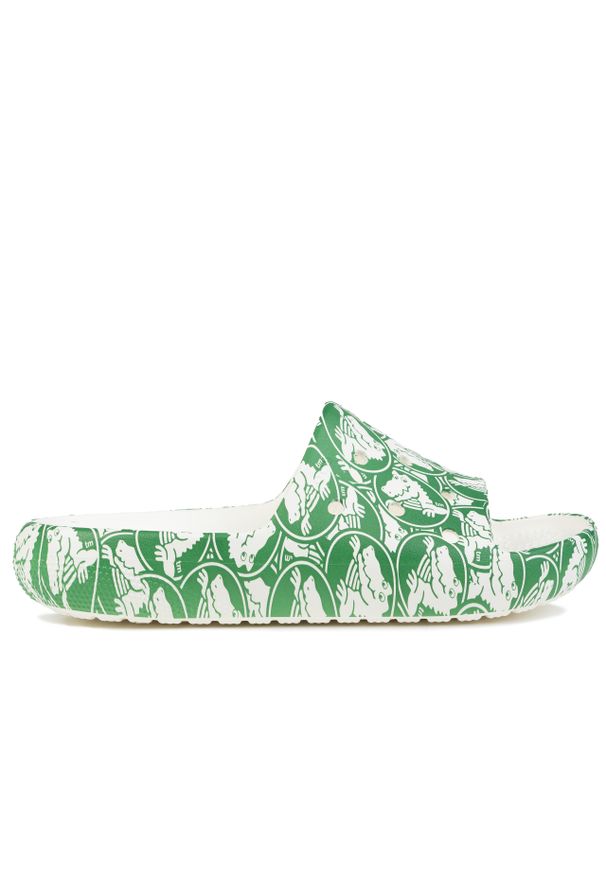 Klapki unisex na basen Crocs CLASSIC DUKE PRINT SLIDE. Kolor: zielony, biały, wielokolorowy. Wzór: nadruk. Styl: sportowy