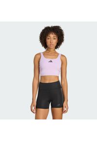 Adidas - Biustonosz Power Light Support Tank. Kolor: różowy. Technologia: ClimaCool (Adidas). Sport: fitness #1