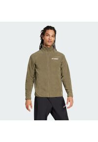Adidas - Bluza polarowa Multi Essentials z suwakiem na całej długości. Kolor: beżowy. Materiał: polar, materiał. Sport: turystyka piesza #1
