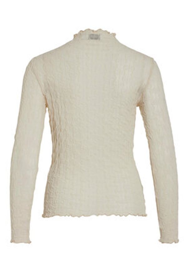 Vila Bluzka 14088387 Beżowy Slim Fit. Kolor: beżowy. Materiał: syntetyk