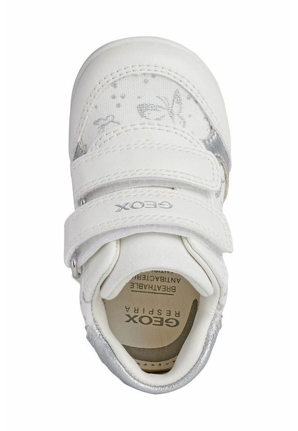 Geox buty dziecięce kolor srebrny. Zapięcie: rzepy. Kolor: srebrny. Materiał: skóra
